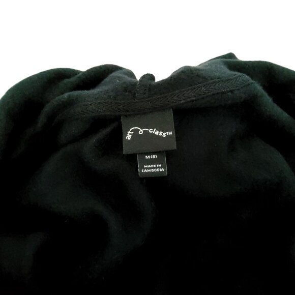 Art Class Black Front zipper closure Hooded Sweatshirt Medium By Art Class - Picture 4 of 7